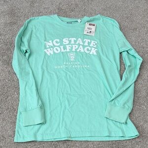 Pressbox Seafoam Green NCSU Tee with White Print